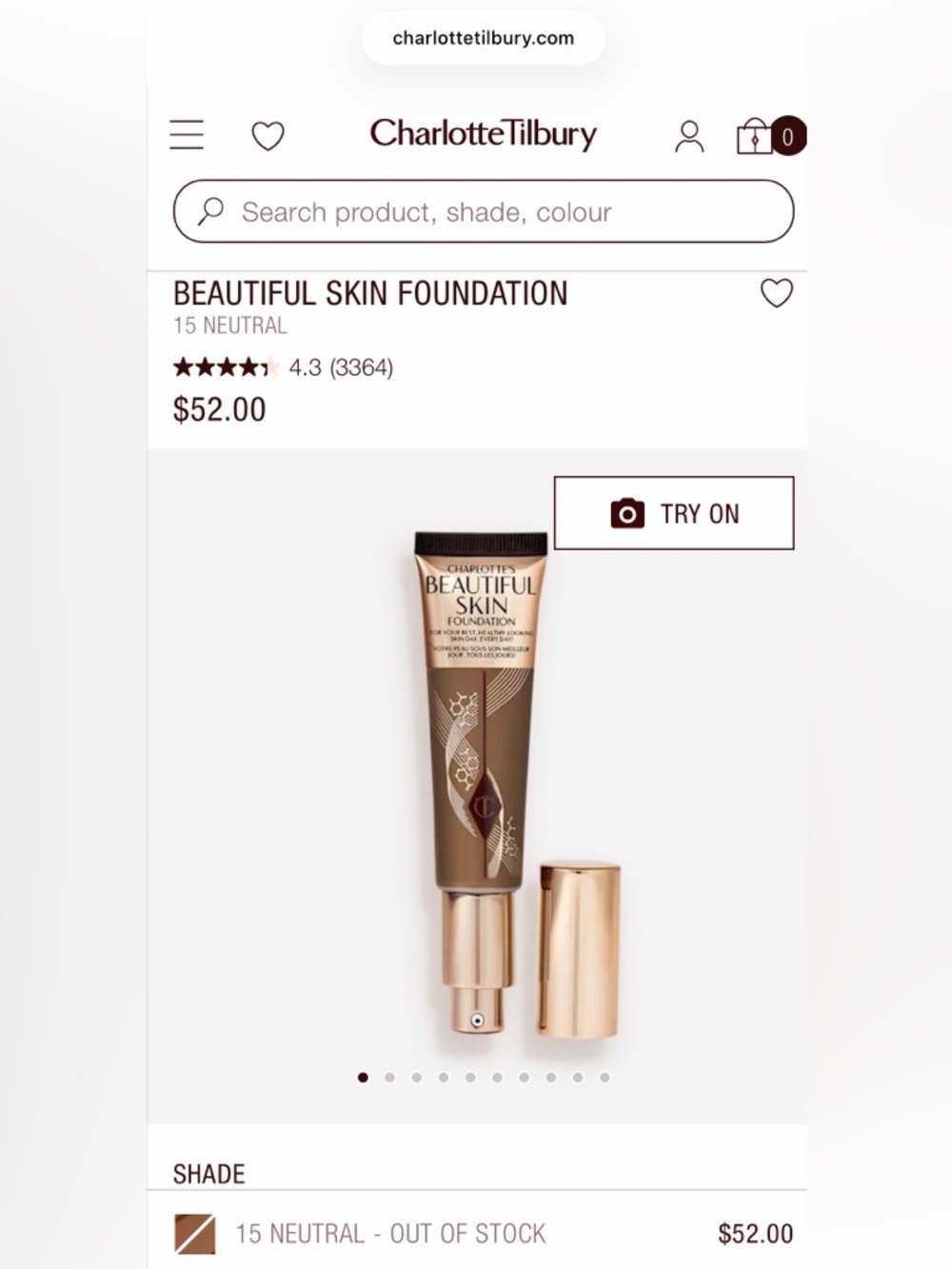 $52 Retail NIB Charlotte Tilbury Beautiful Skin Foundation - 15 Neutral - Picture 8 of 9